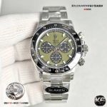 Rolex Daytona 4130 Movement 904L Steel 40mm Olive Green Face SS Oyster Band Watch